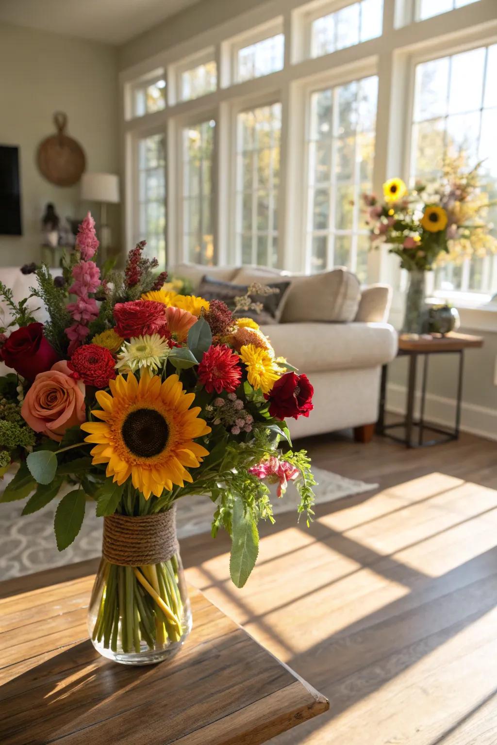 A high-energy bouquet bursting with radiant colors, perfect for birthday festivities.