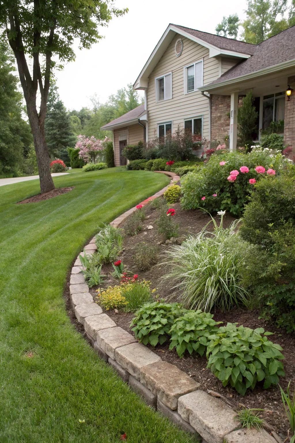 Curved lines bring a natural flow to your berm design.