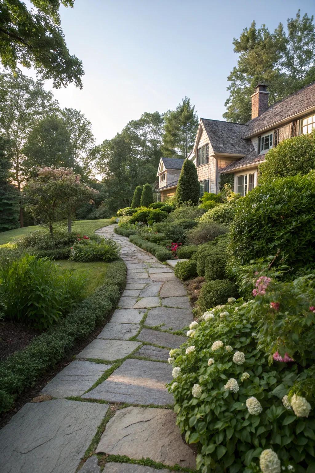 Stone pathways offer a beautiful and practical addition to any yard.