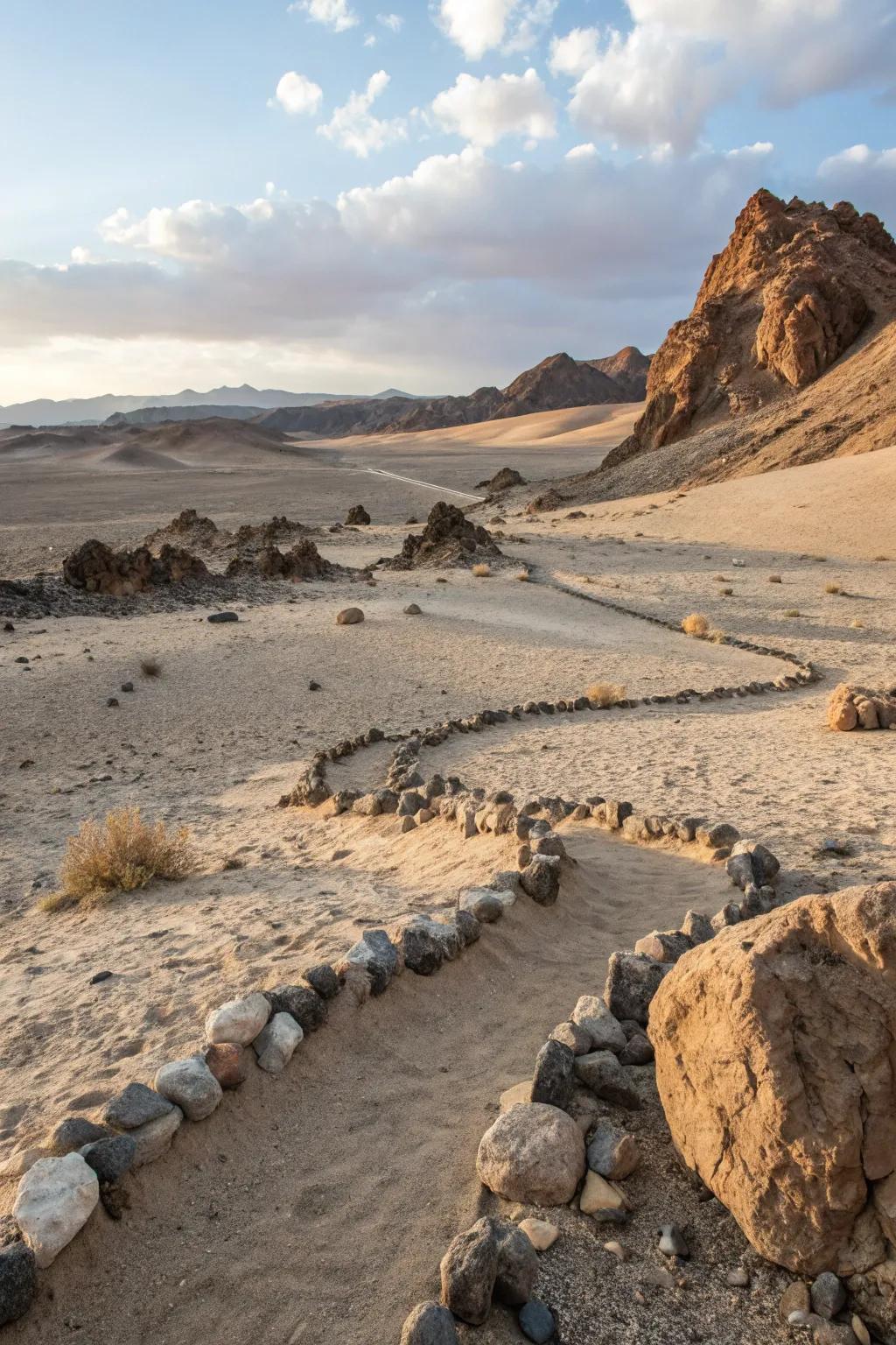 Stones and gravel give a robust beauty to desert landscapes.
