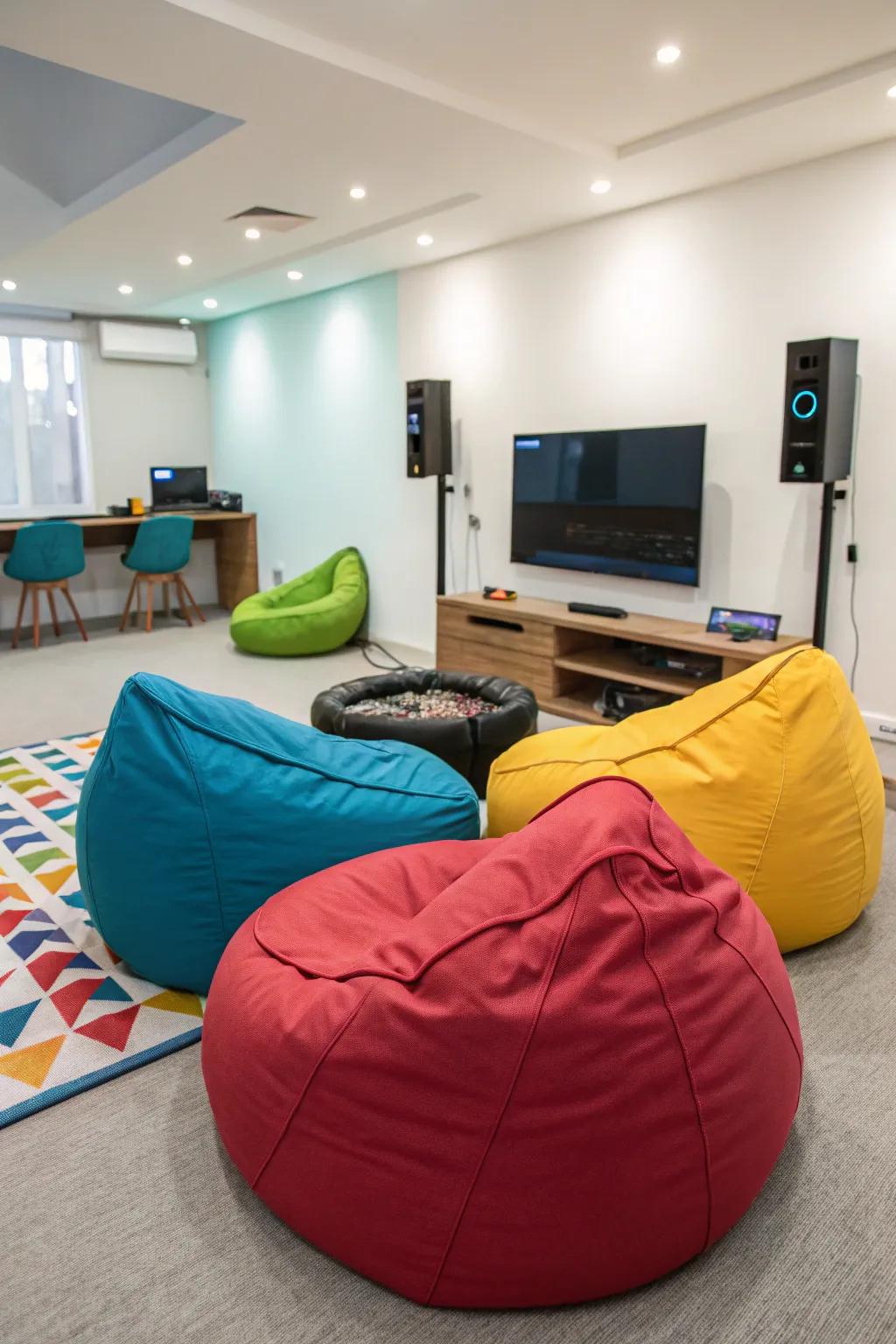 Bean bag chairs offer a perfect blend of comfort and style.