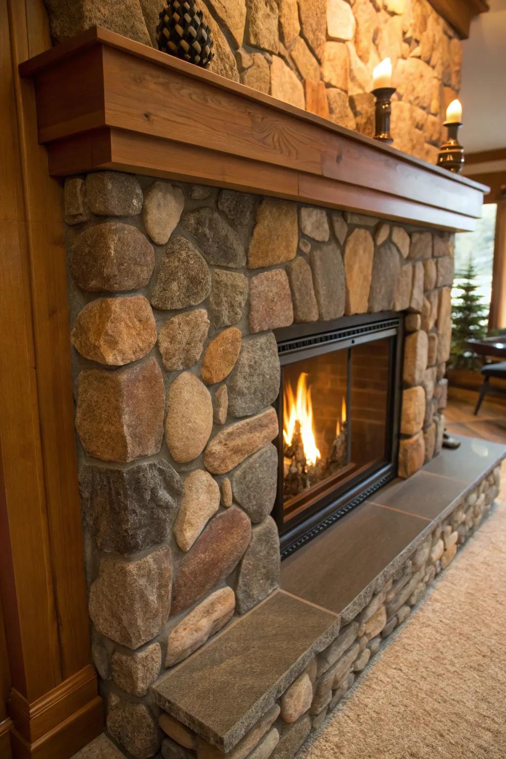 Transform your living space with the rustic charm of stone craftsmanship.