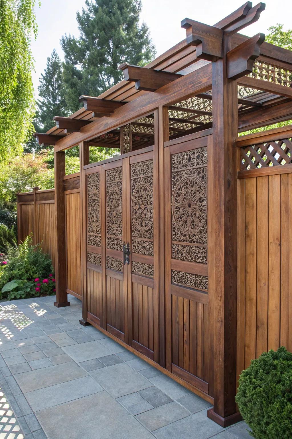 Transform your outdoor space with these beautifully crafted solid panels, offering both privacy and elegance.