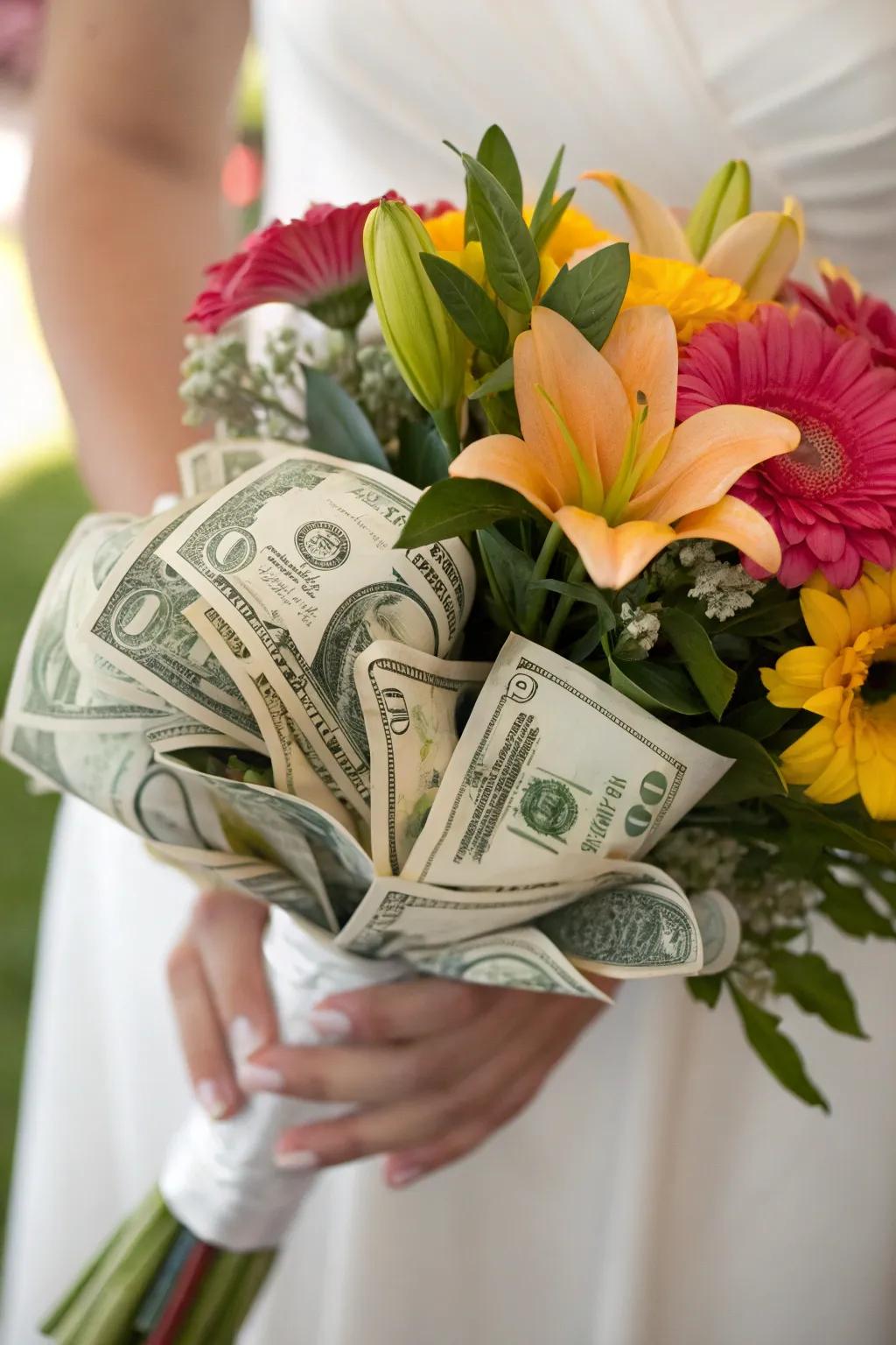 A distinctive funds bouquet idea tailored for graduates.