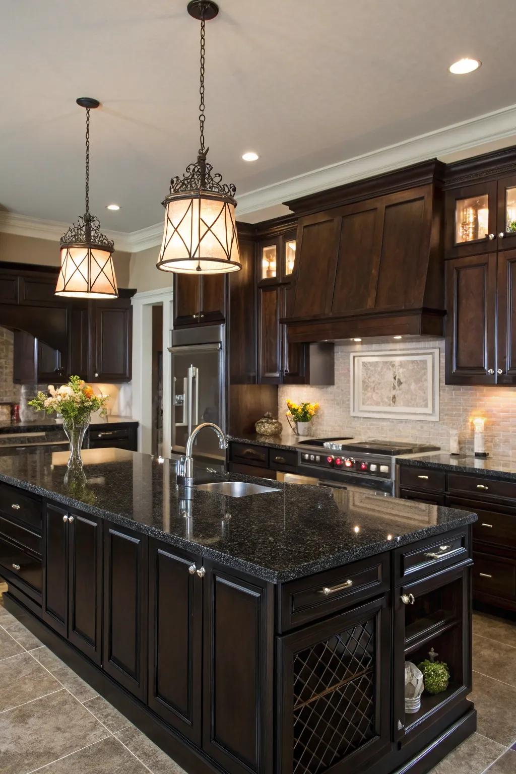 Shadow granite infuses an element of drama and refinement.