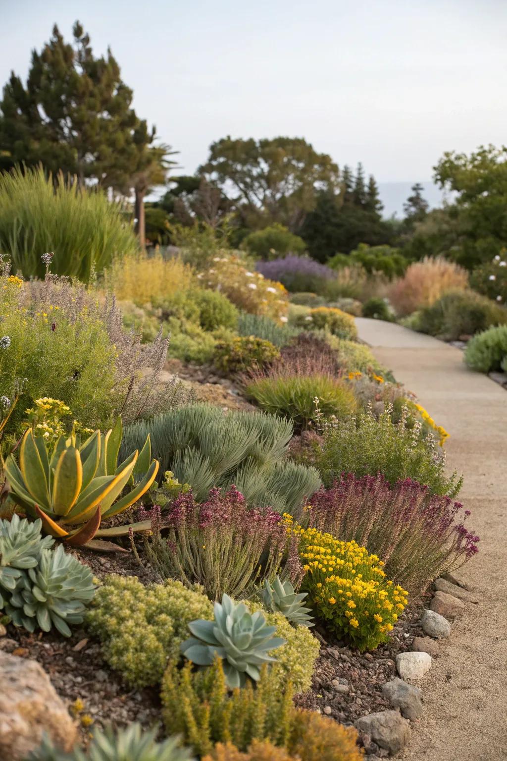 Drought-tolerant plants provide beauty with minimal water.