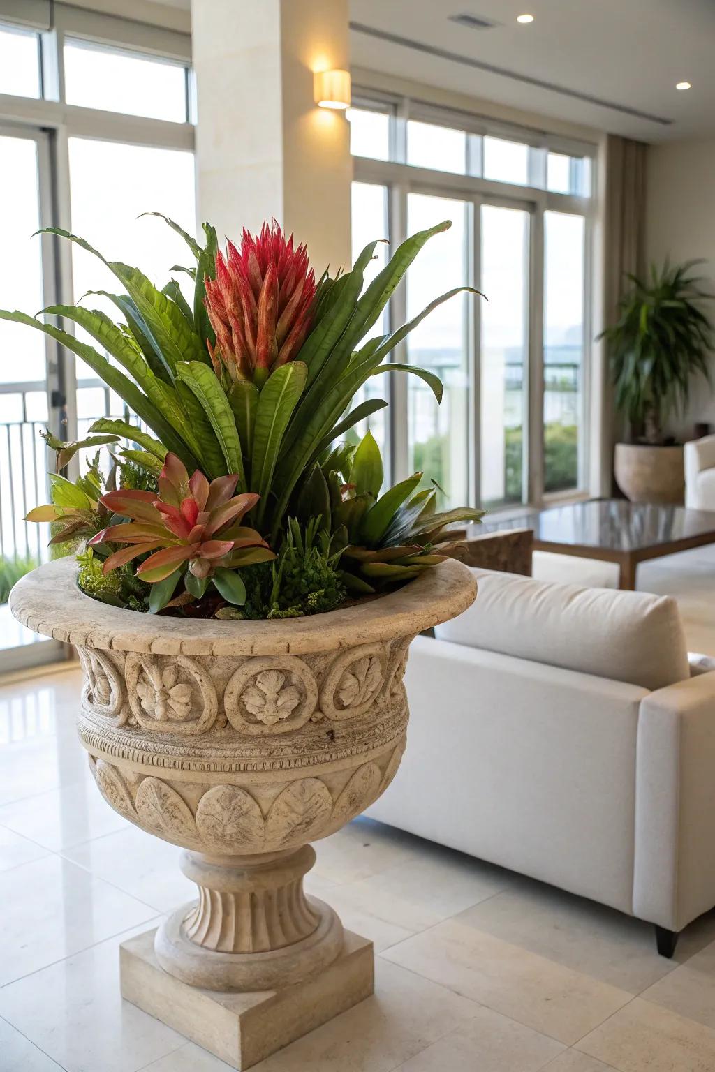 Sculptural planters are perfect for adding artistic flair.