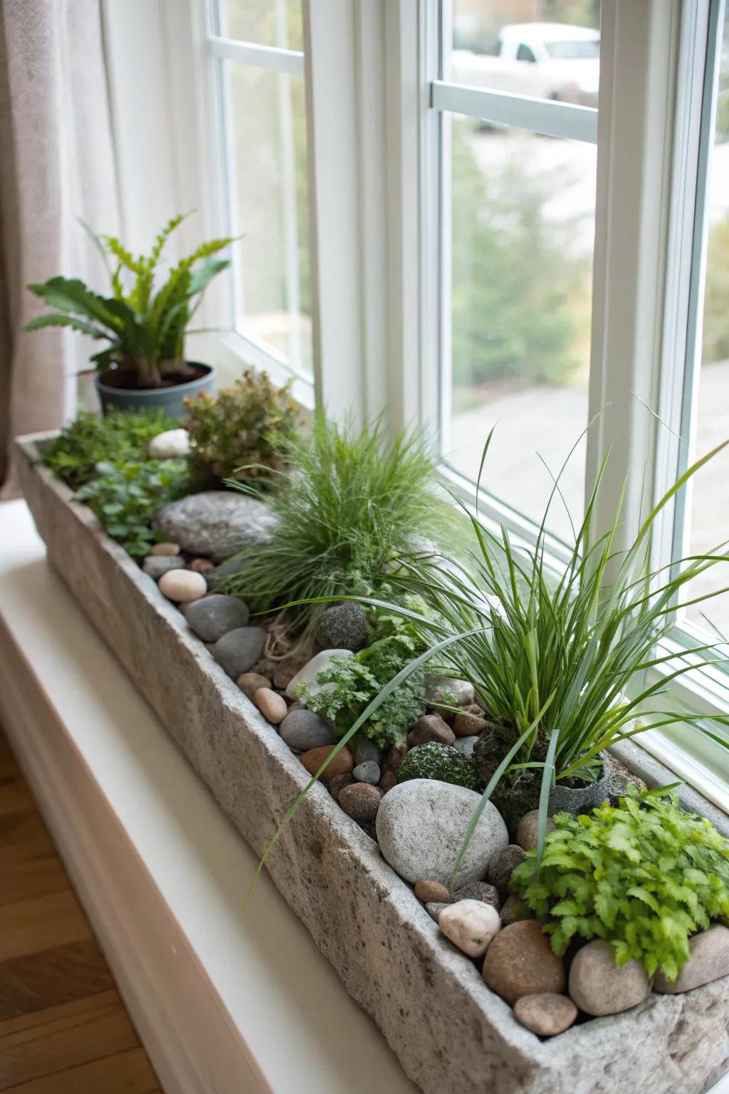 Long planters create a sleek, elegant look in any room.