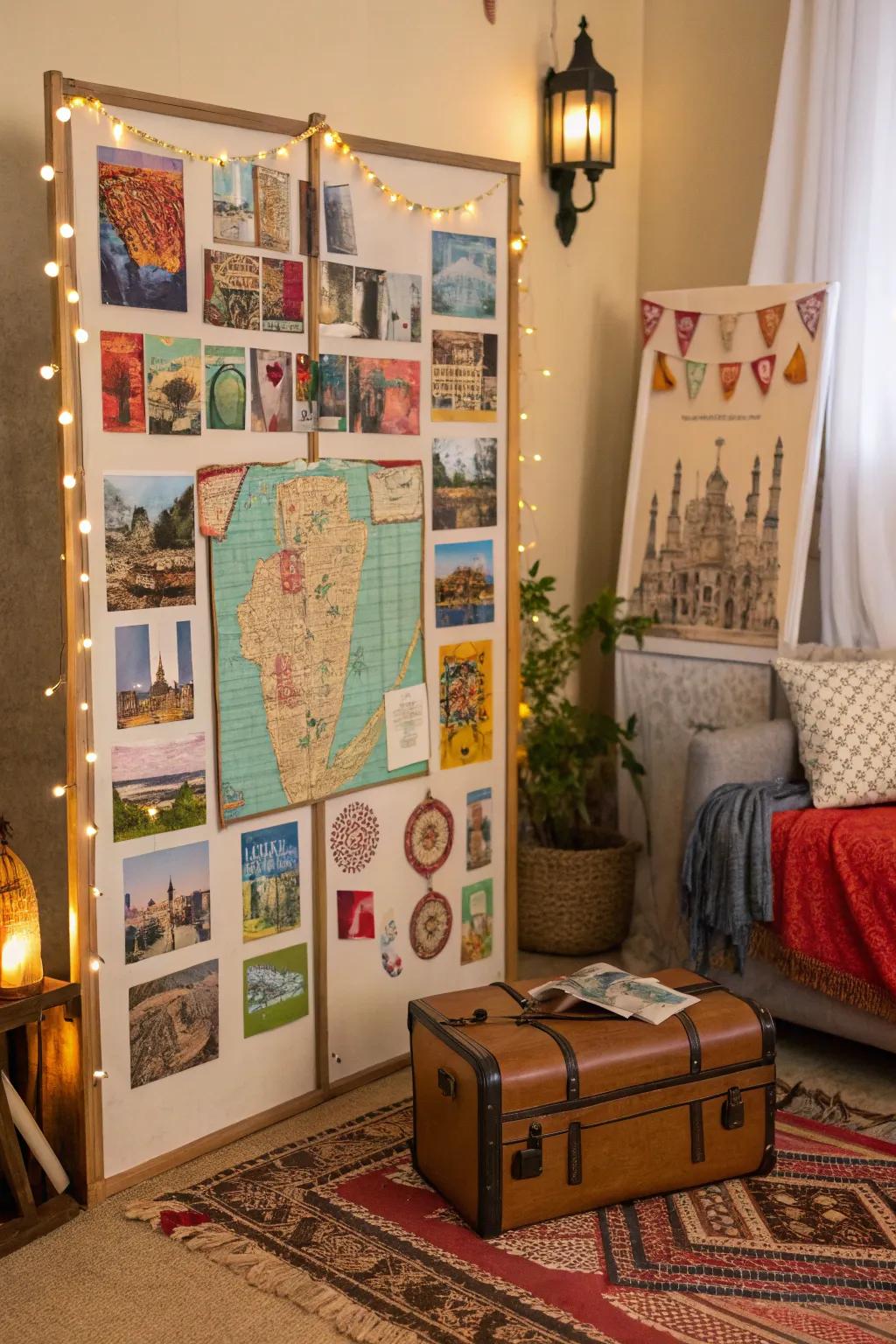 Nurture your travel dreams with a board showcasing destinations and cultural inspirations.