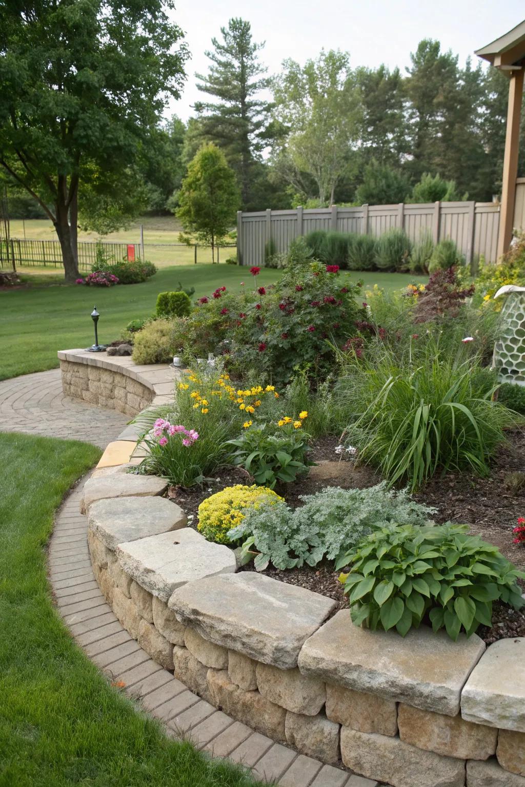 Define boundaries and add elegance with stone edging.