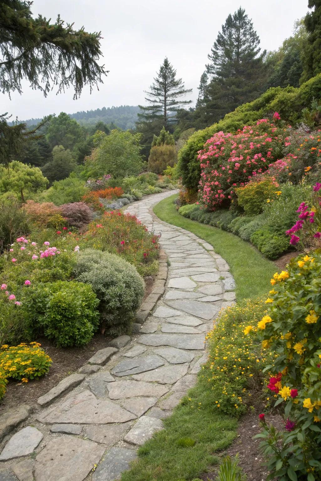 A winding path that invites exploration through the garden.