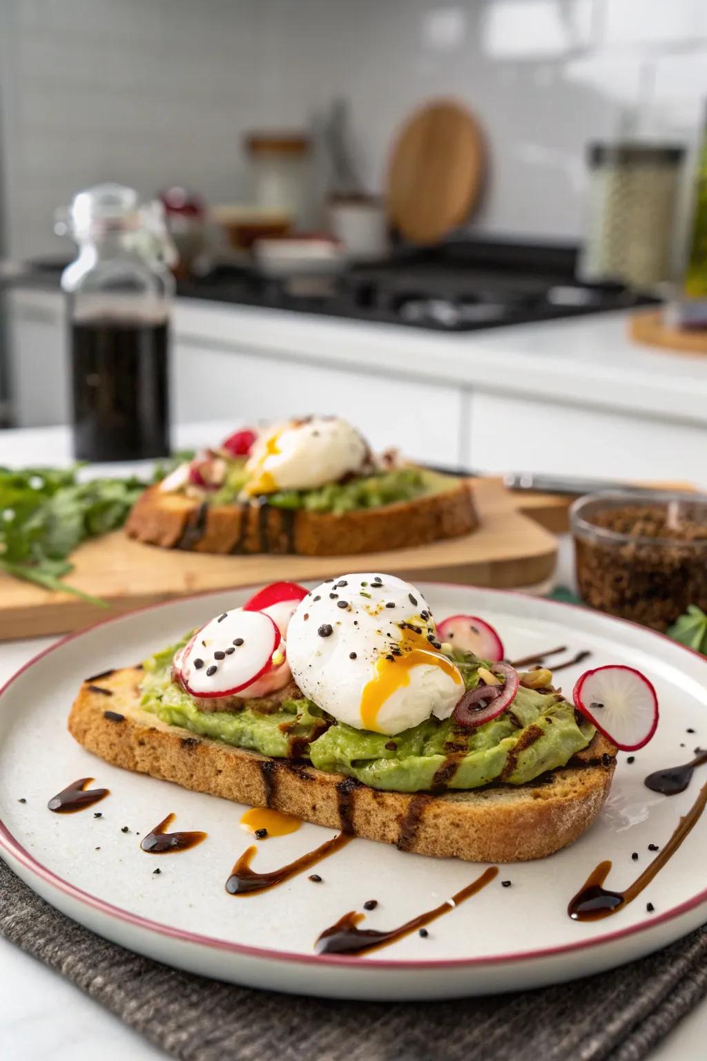 Delightful toppings take this avocado toast to new heights.