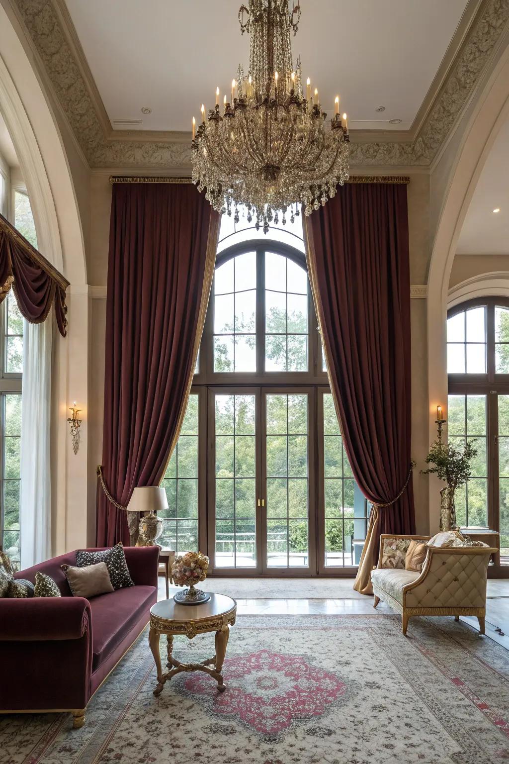 Long coverings introduce spectacle and sophistication to any setting.