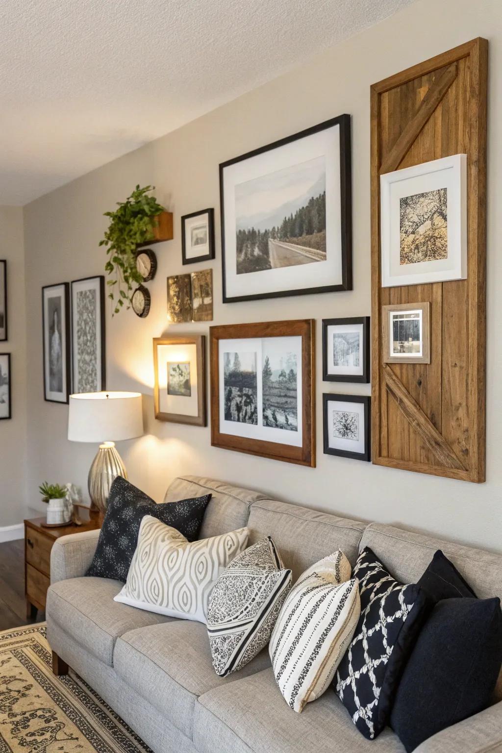 Incorporate various framing styles to enrich your display's personality and depth.