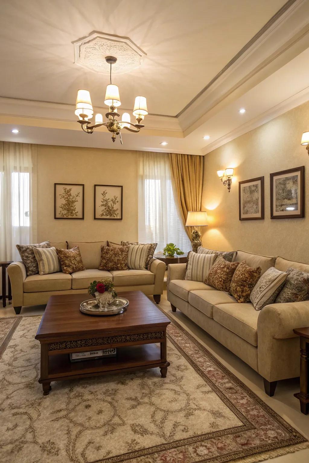 Inspire conversation with a uniquely arranged sectional configuration.