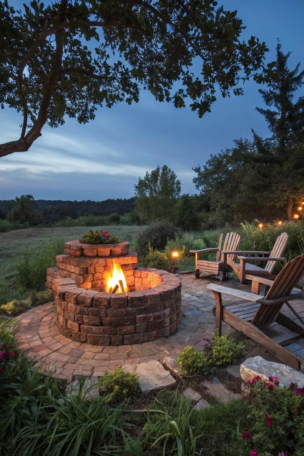 Transform your outdoor space with a repurposed brick fire pit, blending history and sustainability.