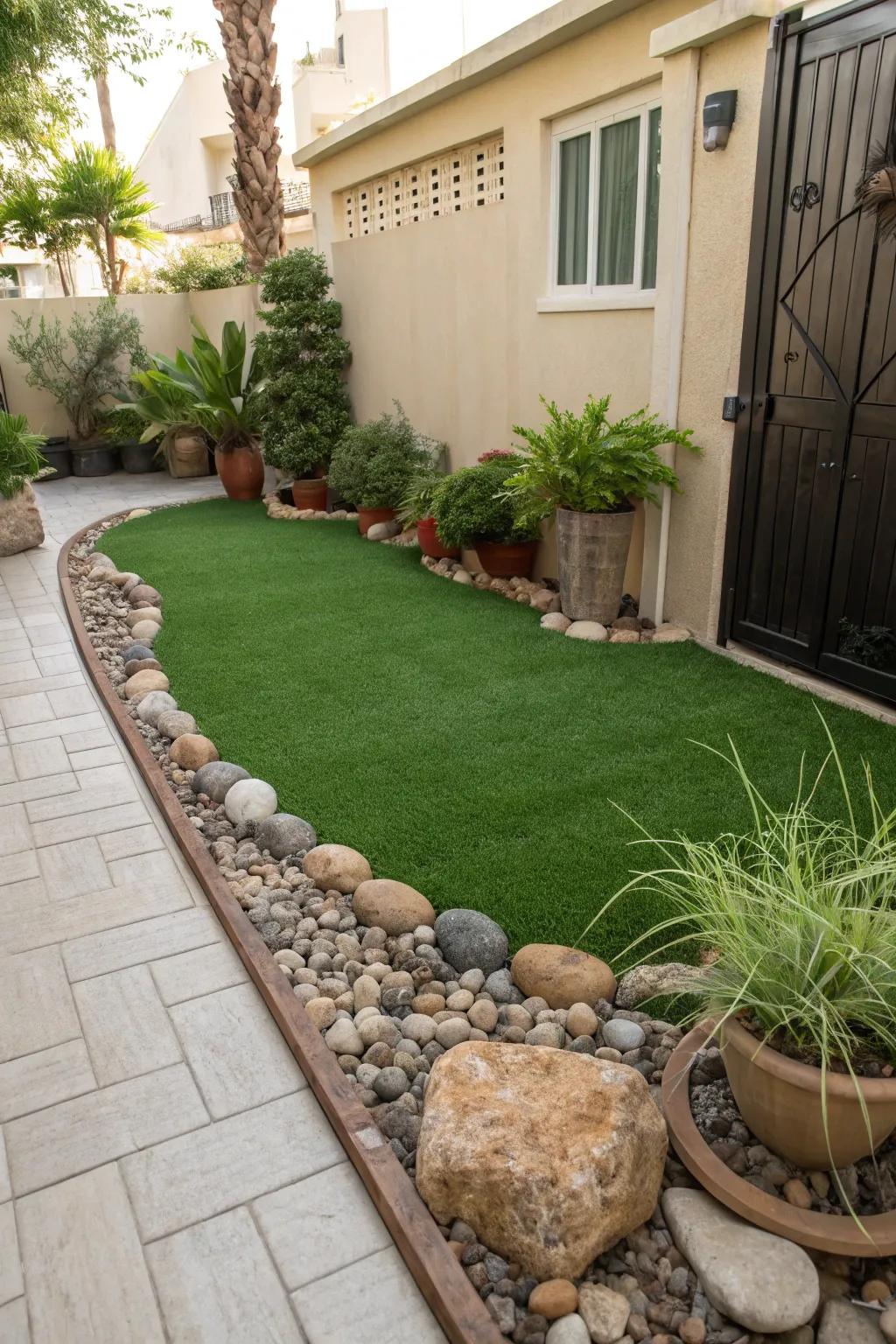 Artificial turf delivers an opulent and effortless substitute for a lawn.