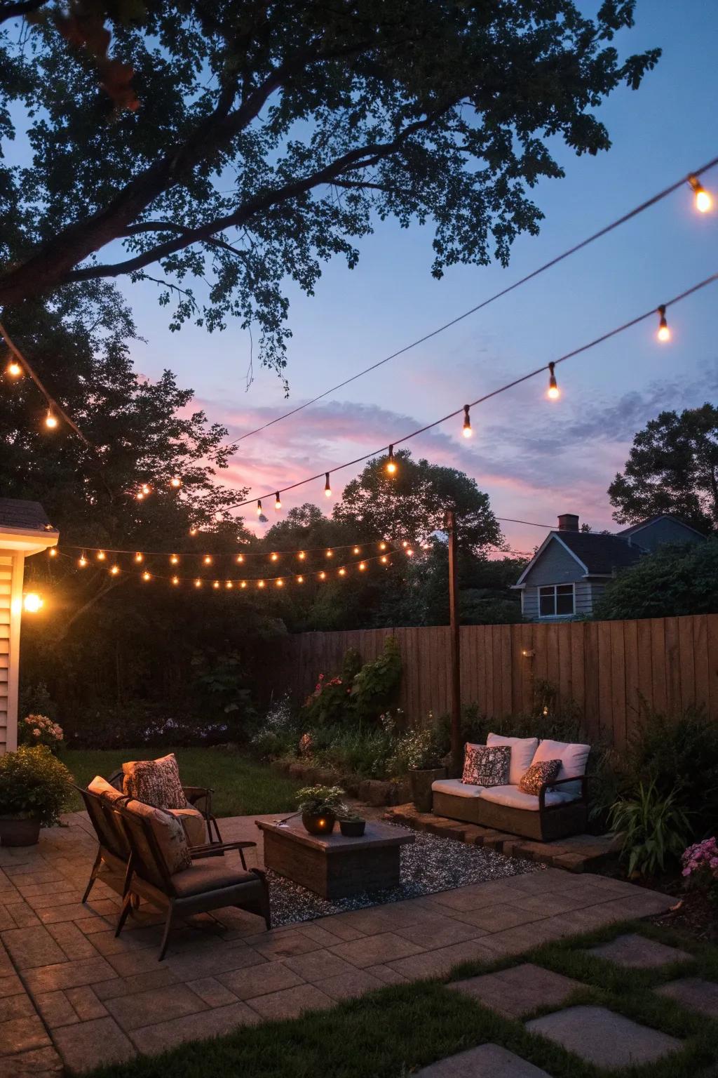 Outdoor illumination lends a magical ambiance to your backyard evenings.