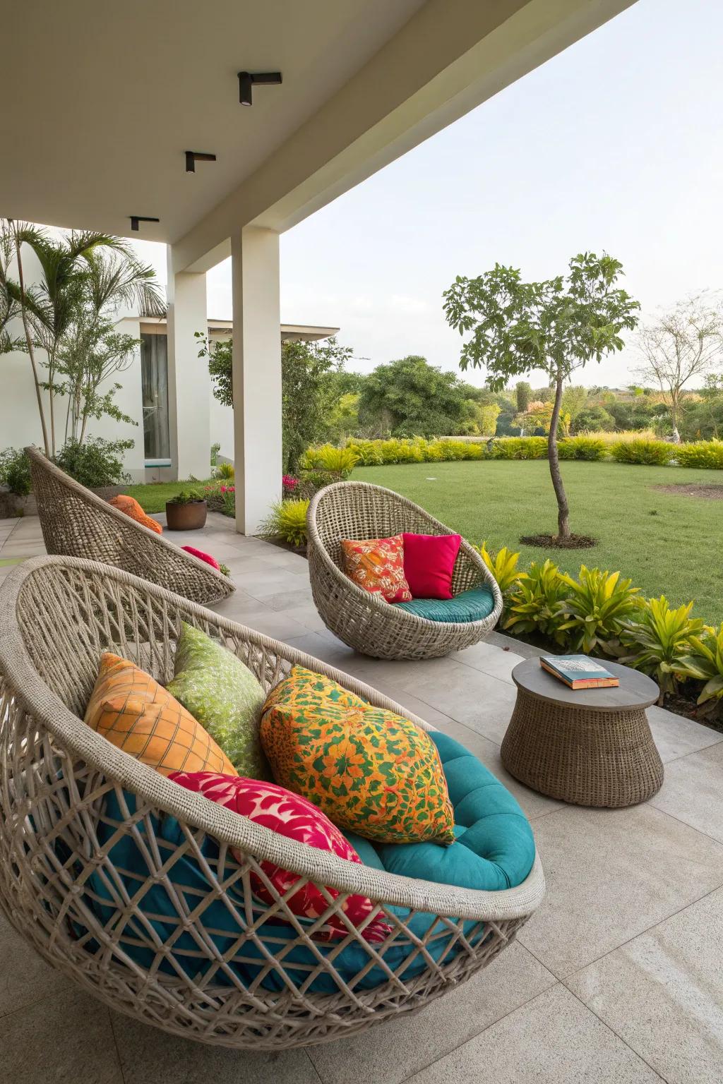 An inviting seating zone can turn any corner into a serene escape.