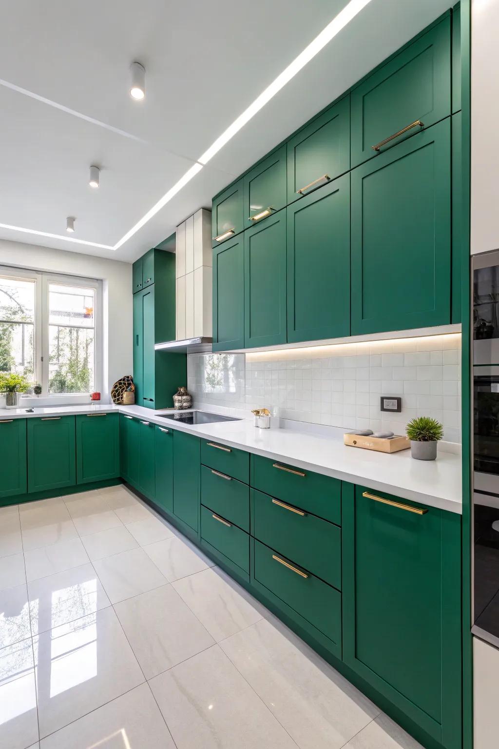 Create an impact with striking hues in your adaptable kitchen.