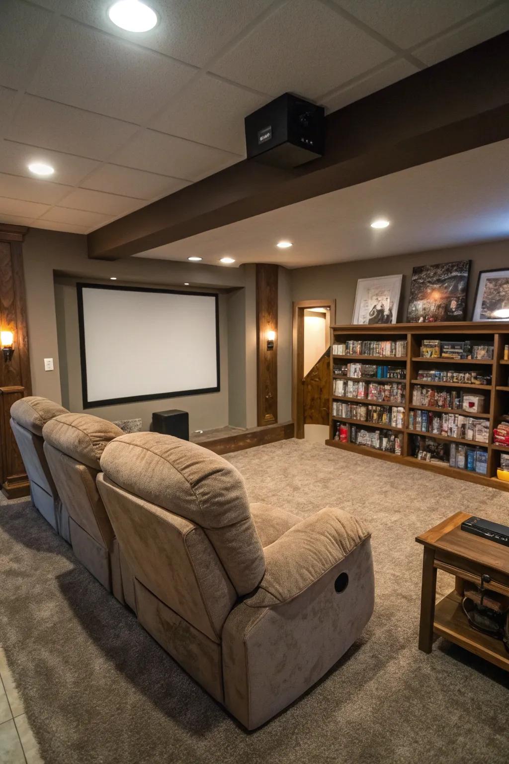 An ample screen shifts any area into a cinematic dream.
