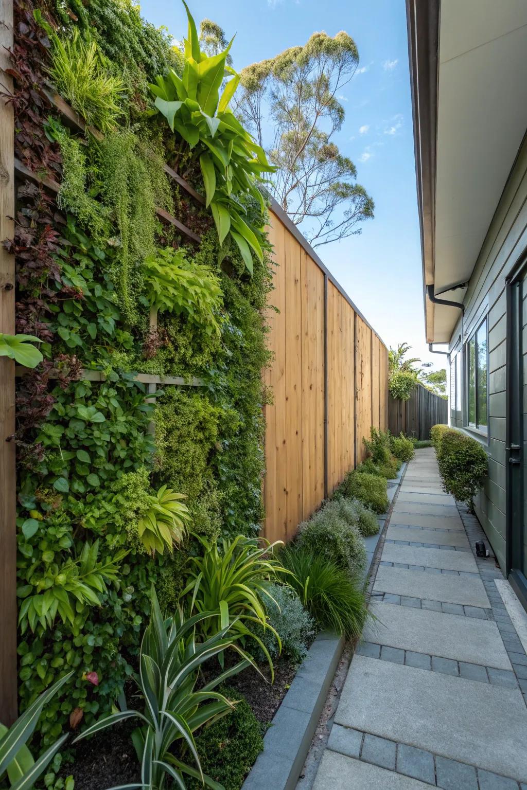 Vertical gardens maximize greenery in tight spaces.