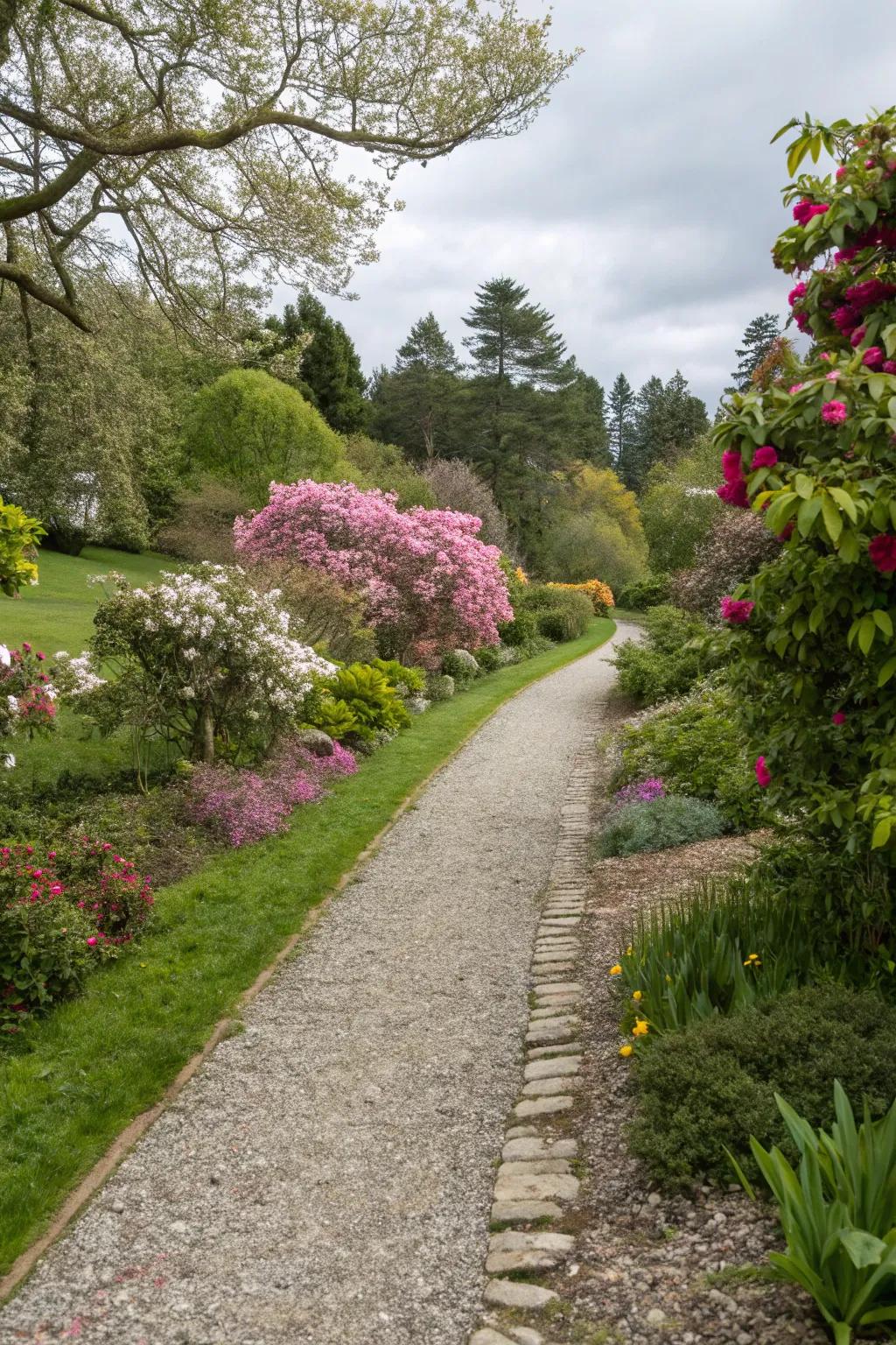 Gravel pathways add texture and charm to your garden.