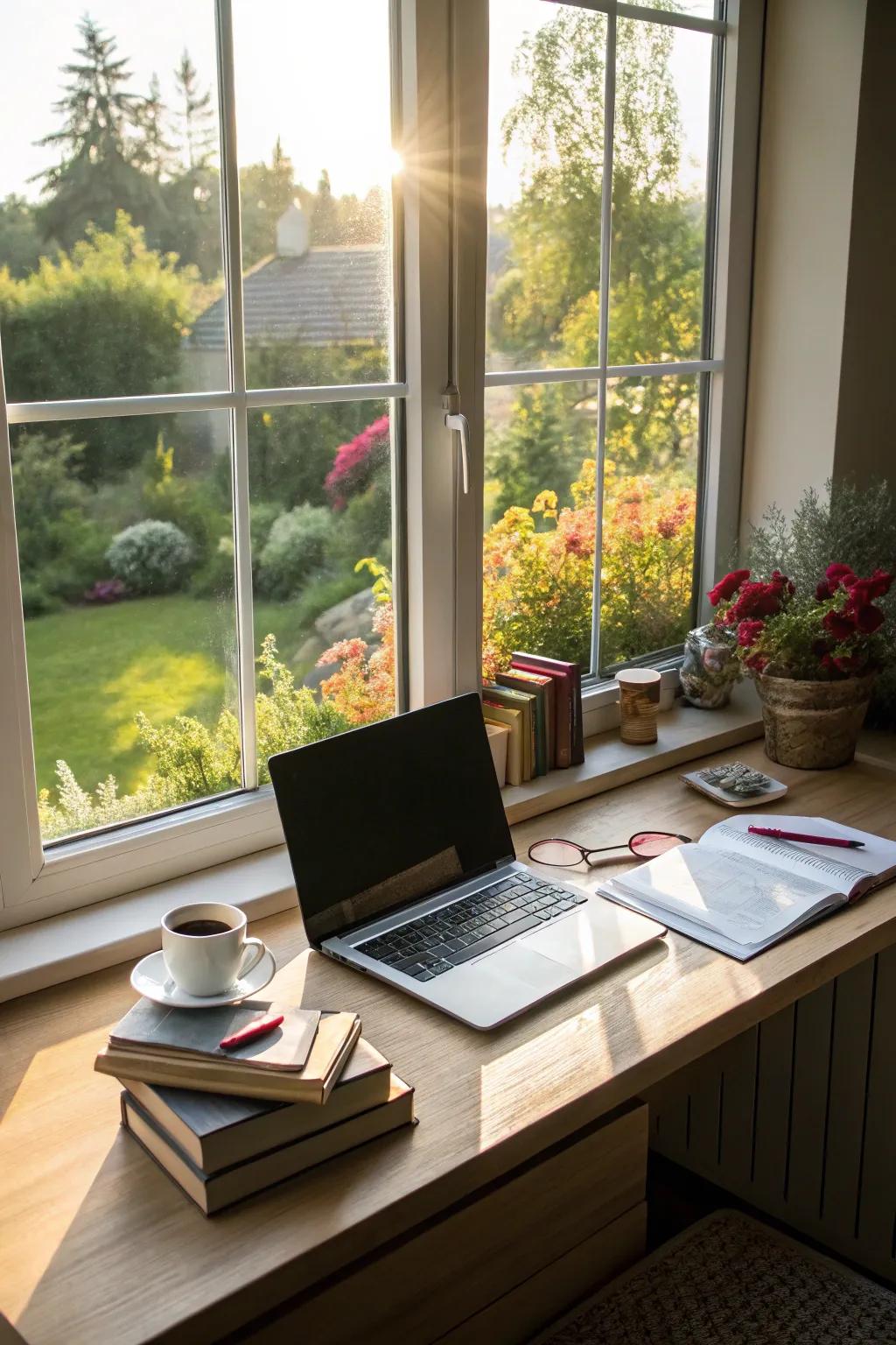 Natural light has the power to improve your productivity and lift your mood in your home office.