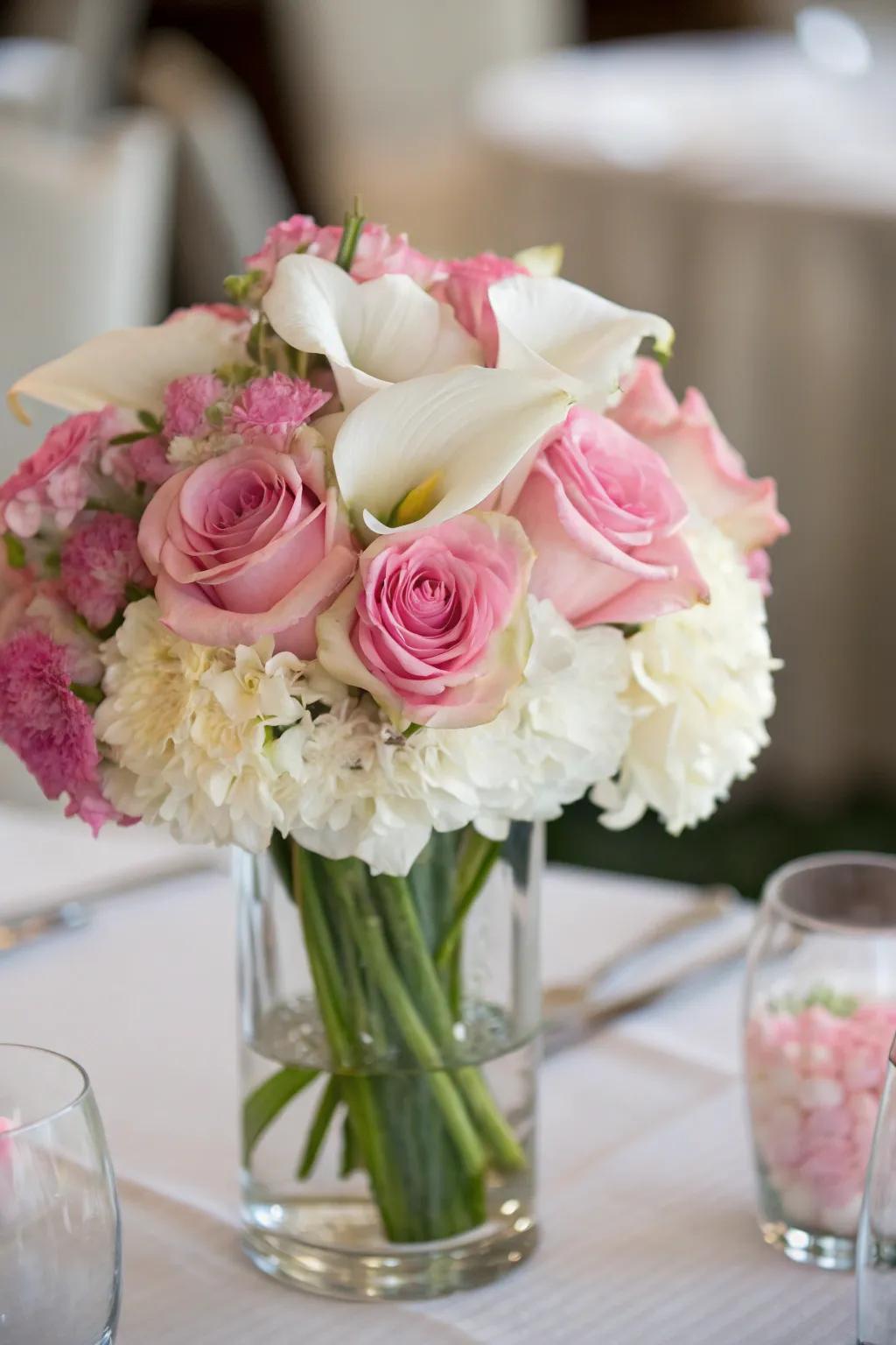 Blossom centerpieces contribute innate charm to your baptism festivities.