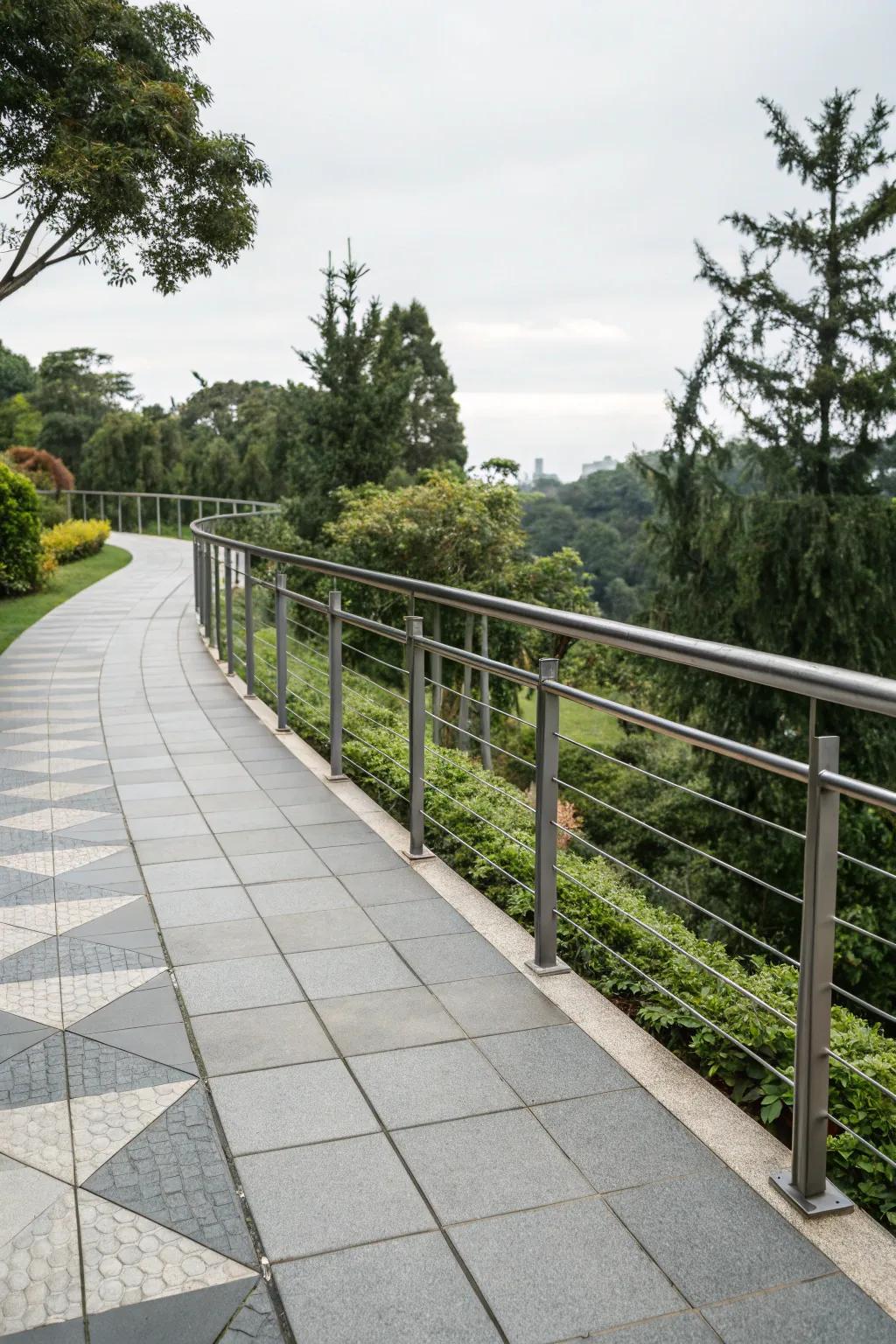 Metal railings offer a sleek, modern aesthetic to outdoor spaces.