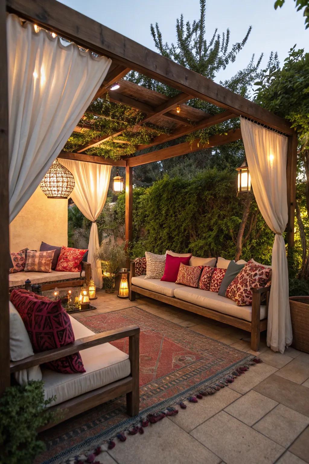 Turn your shade into a cozy retreat with comfortable seating.