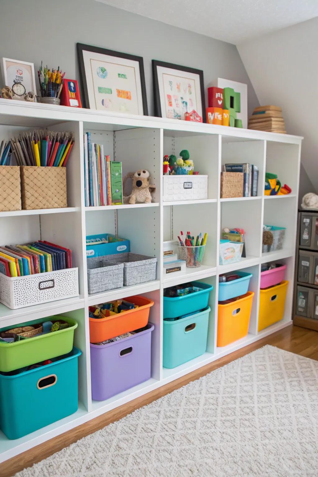 Stylish storage keeps clutter at bay.