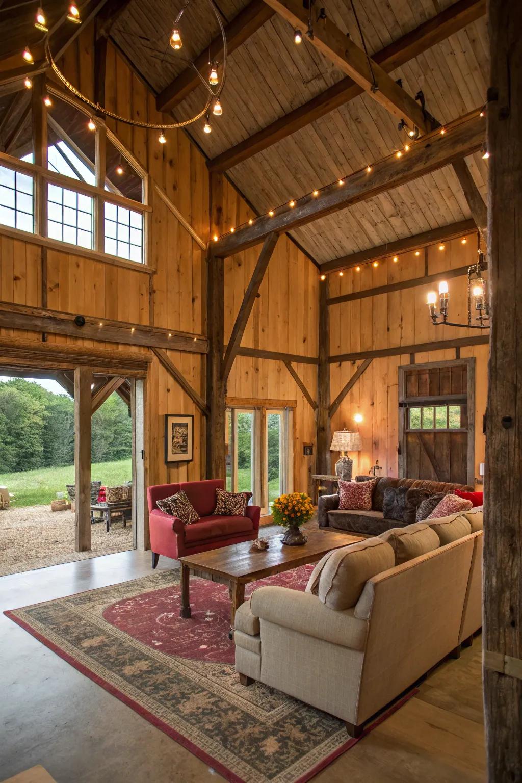 Incorporate the beauty of countryside living directly inside your pole barn.