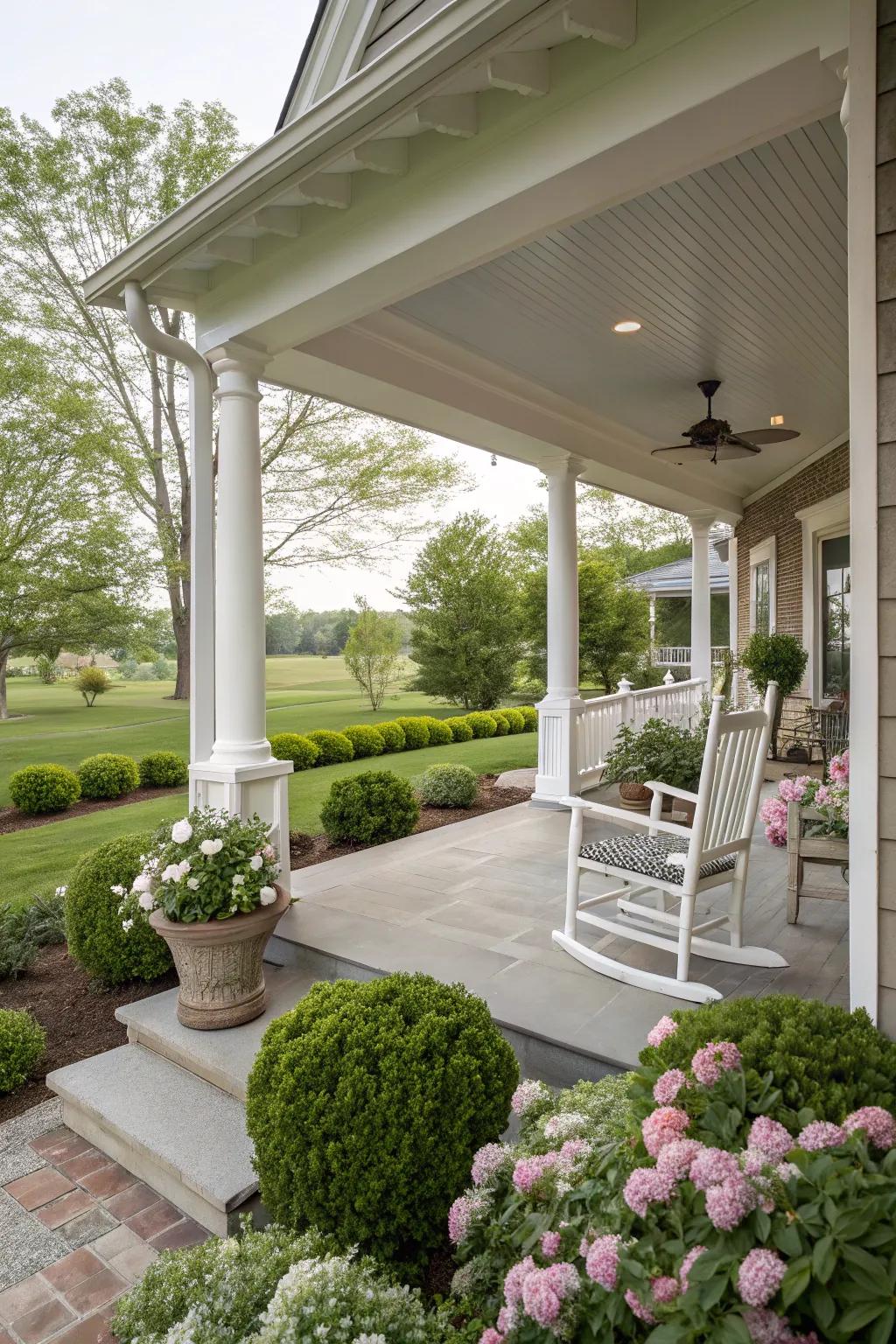 Timeless elegance with a gabled roof.