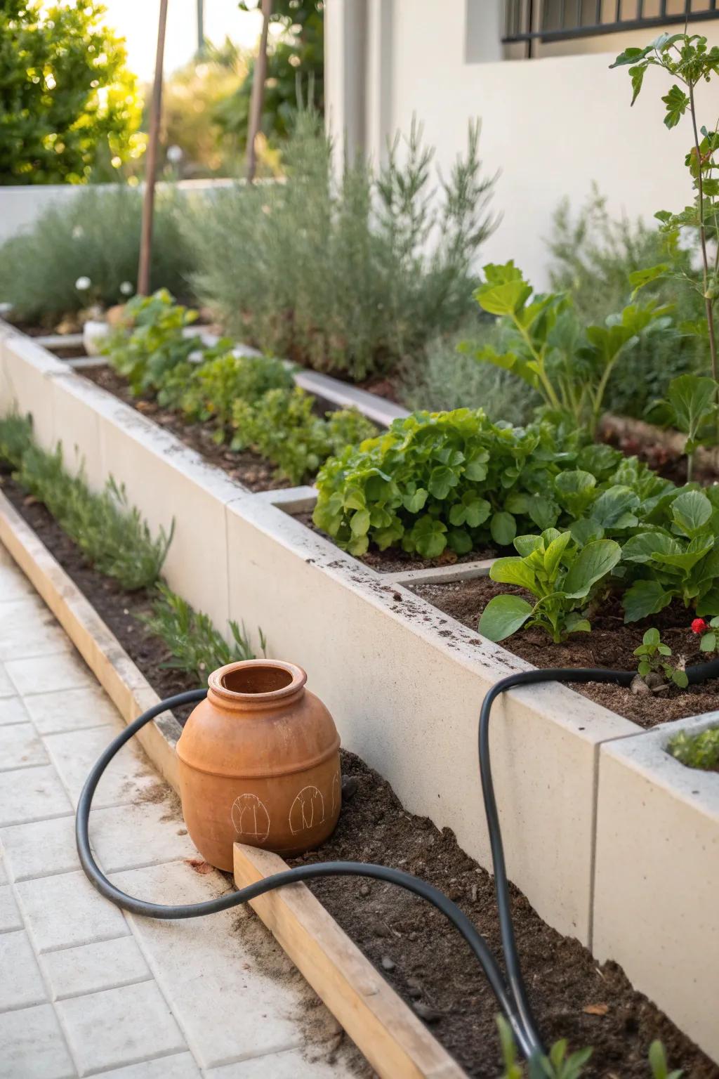 Effortless elegance in garden care - embrace the art of minimalist drip irrigation.