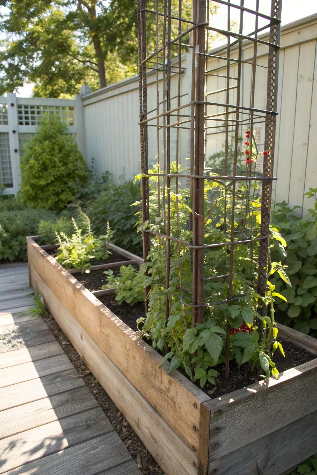 Elevate your garden game with a handcrafted rebar trellis—where style meets functionality.