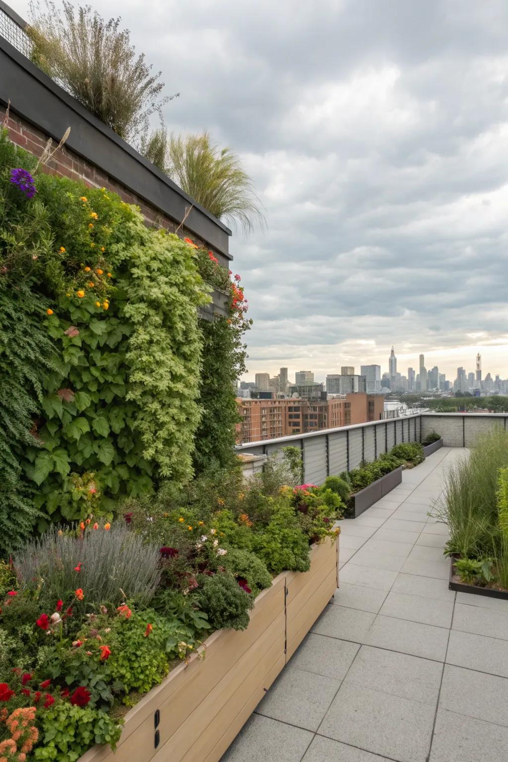 Vertical gardens bring lush beauty to even the smallest rooftops.
