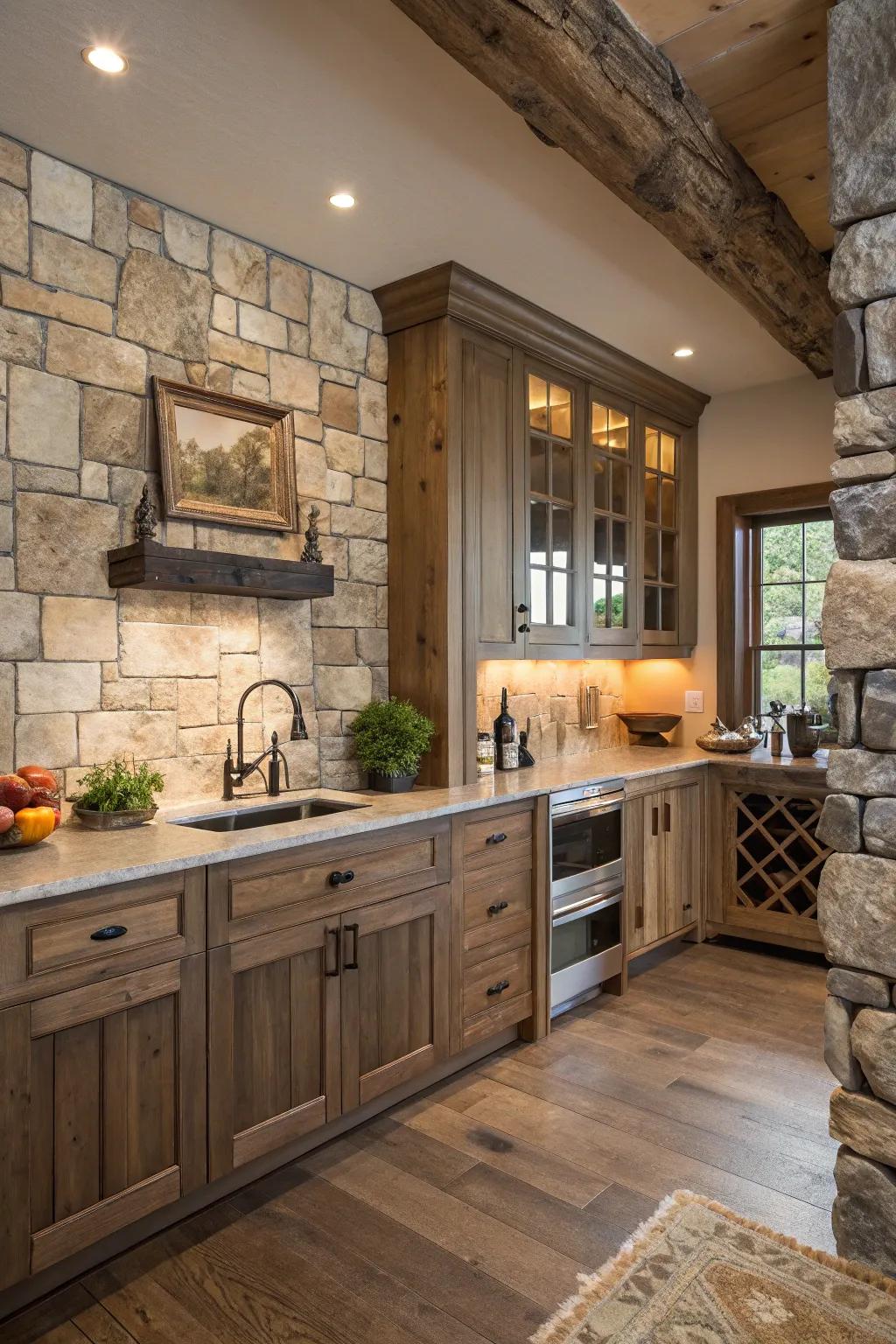 Original rock facings impart an authentic countryside element.