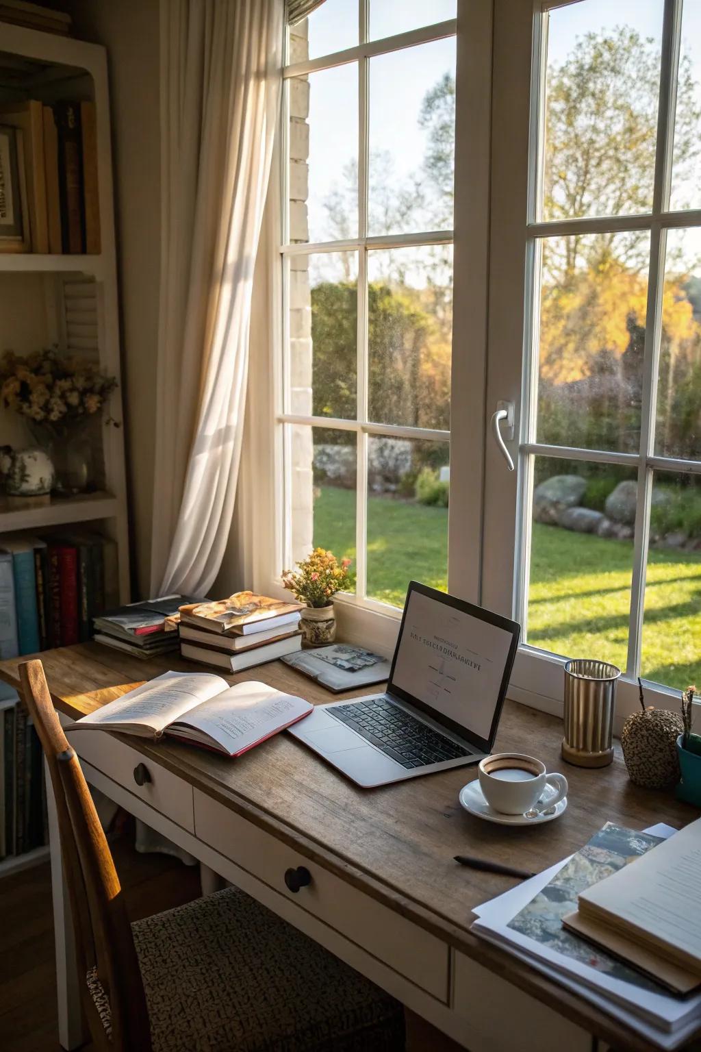 Sunlight enriches the atmosphere and elevates output in your workspace.