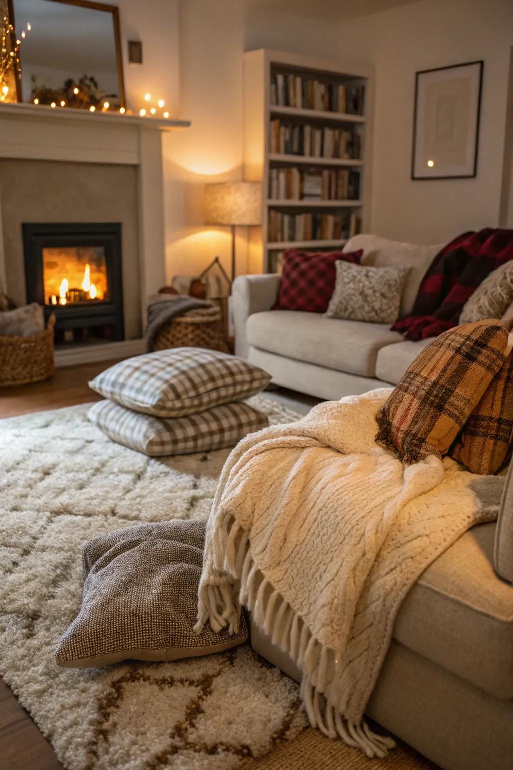 Inviting textures add warmth and comfort to any living room.