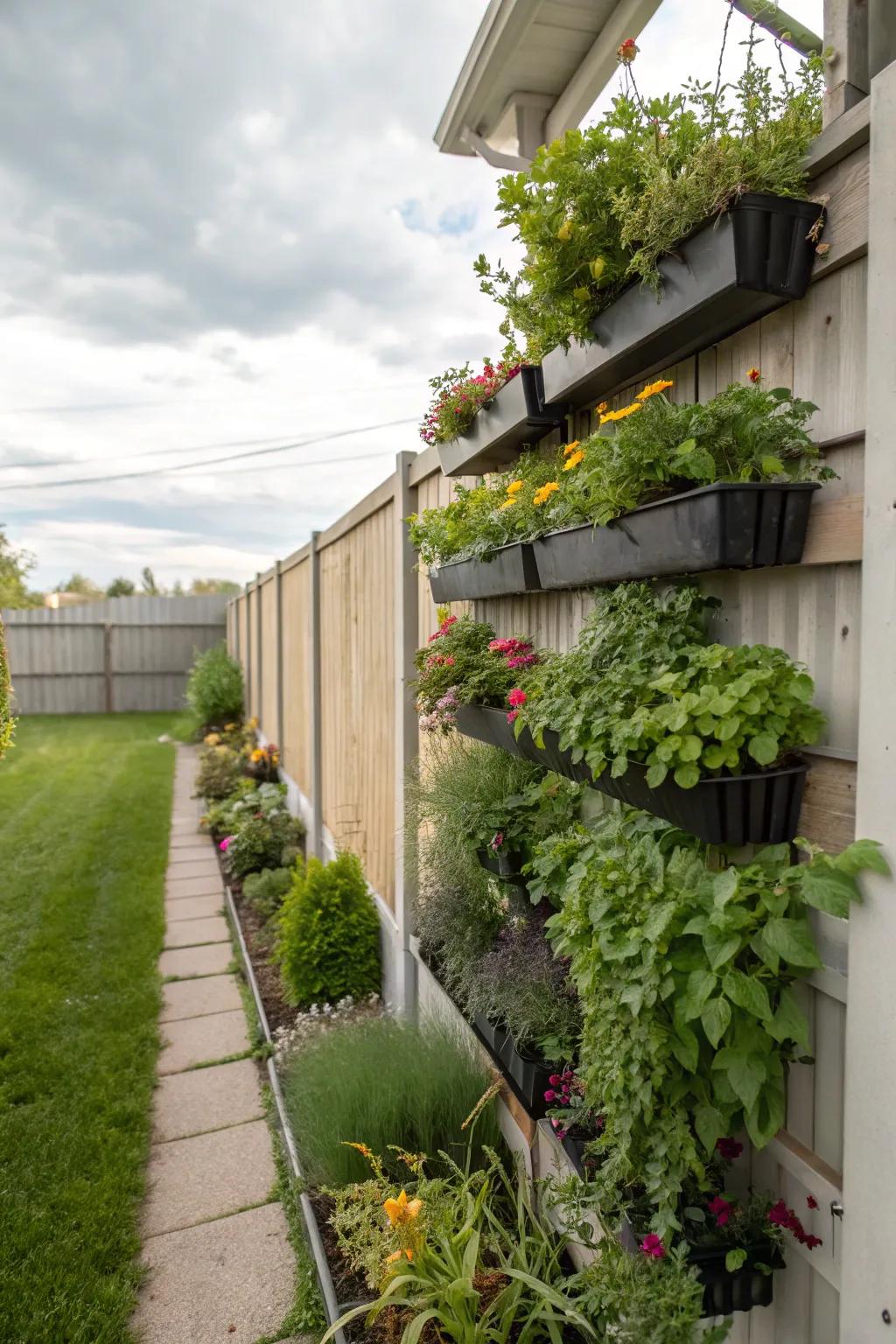 Vertical gardens give vibrant foliage without taking up a lot of room.