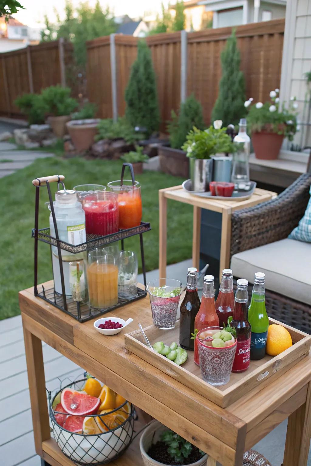 A DIY beverage station with creative drink options