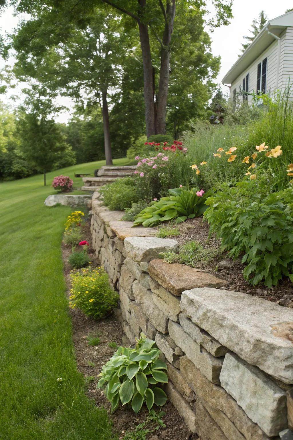 Natural stone adds timeless elegance to your front yard.