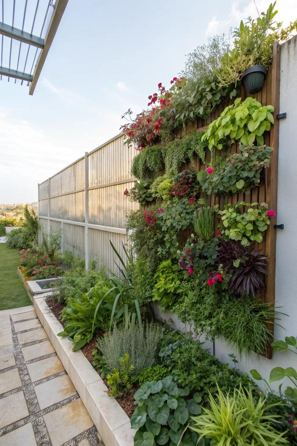 Vertical gardening turns walls into vibrant, living art.