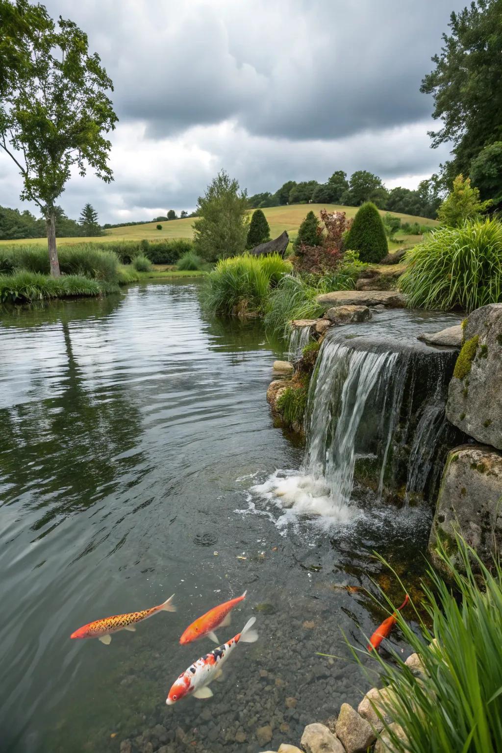 Koi fish introduce color and motion to any pond setting.