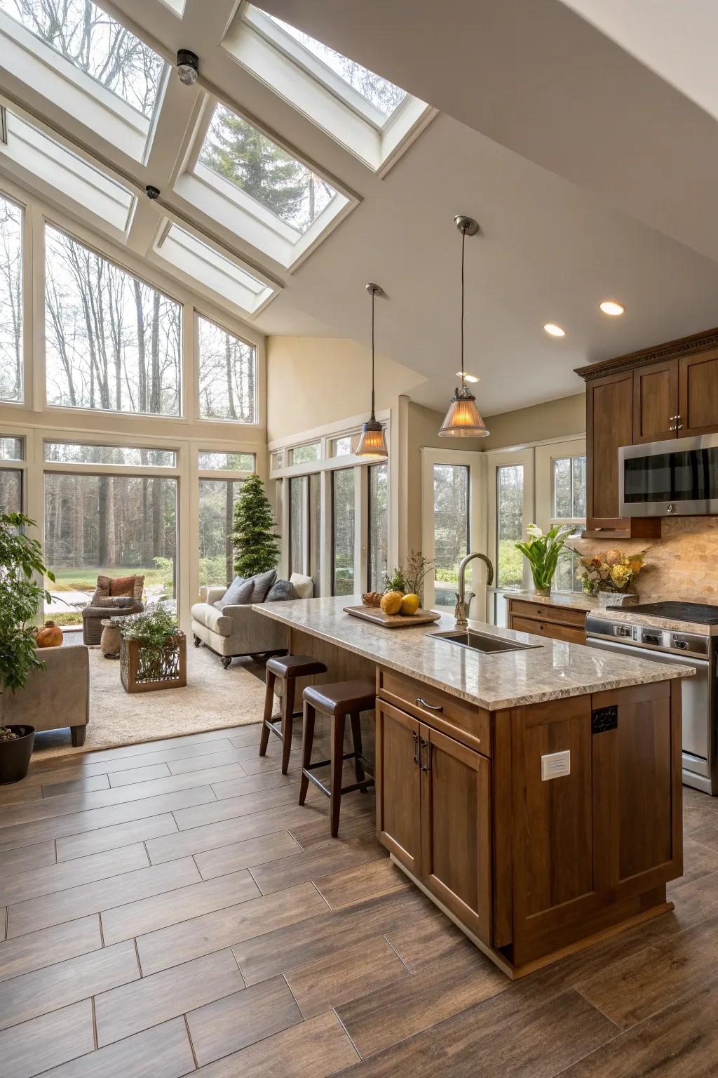 An open design creates a smooth transition between spaces.