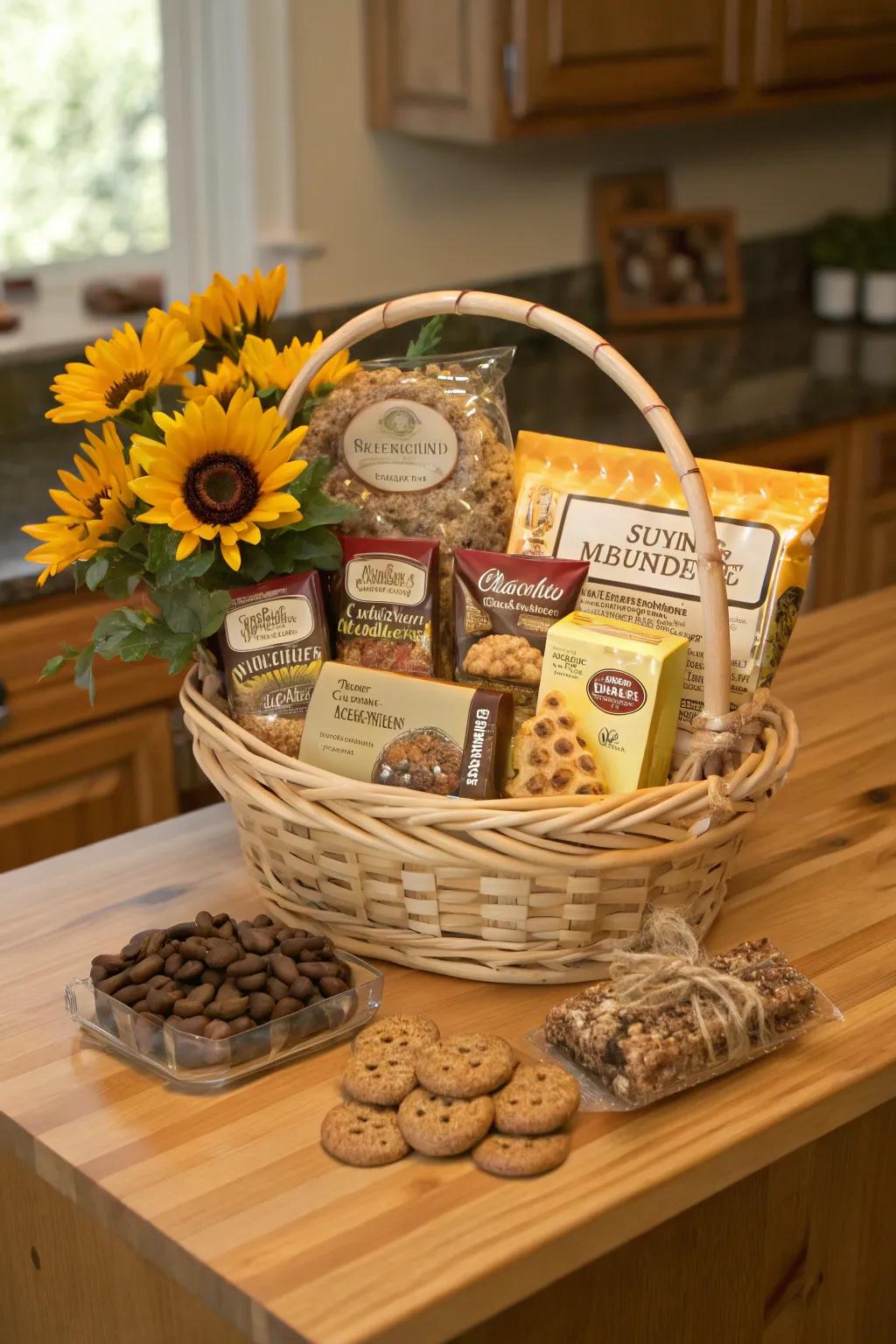 Gourmet sunflower snacks to savor.