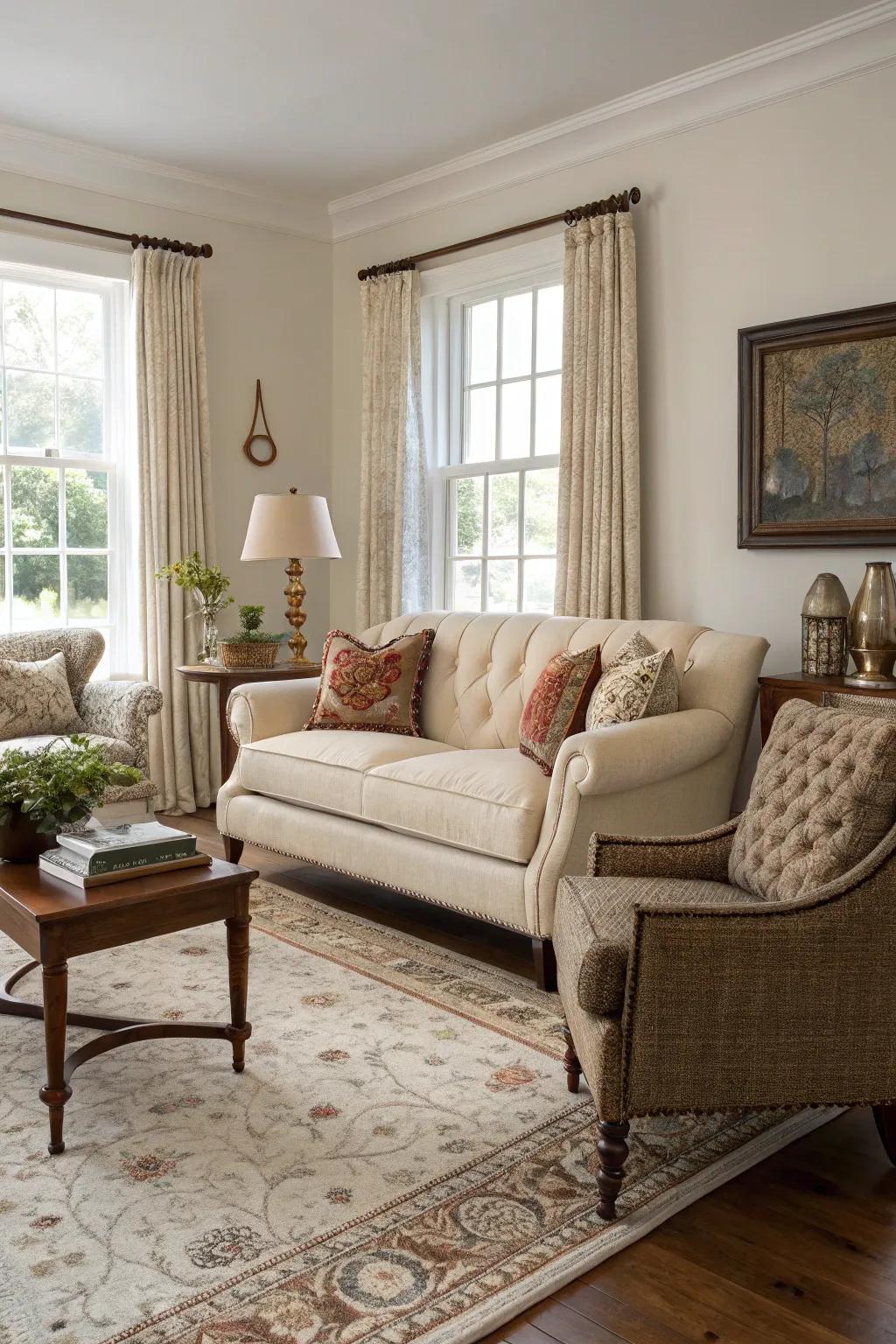 Harmonious blend of old and new styles.