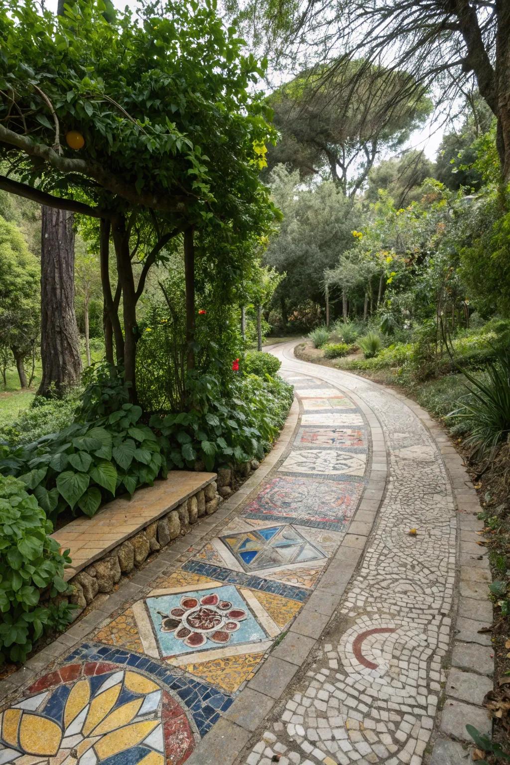 Design a route that embodies a vivid artwork, contributing shade and individuality to your garden.