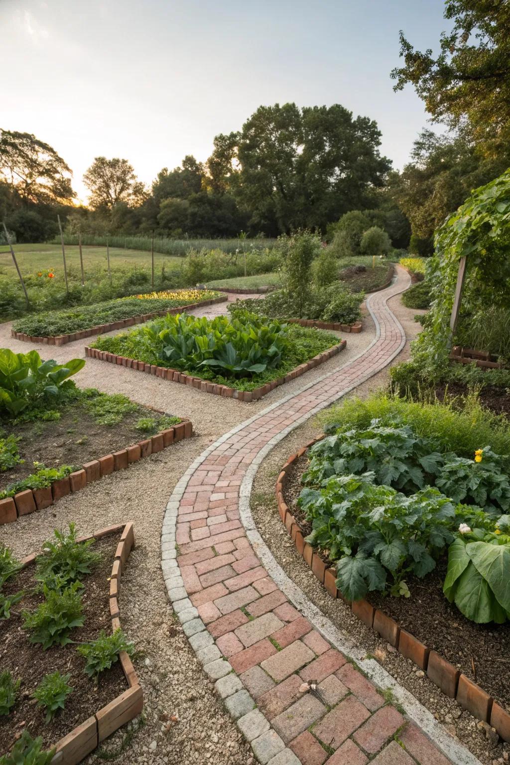 Enchanting walkways enable simple navigation and elevate the visual appeal of the garden.